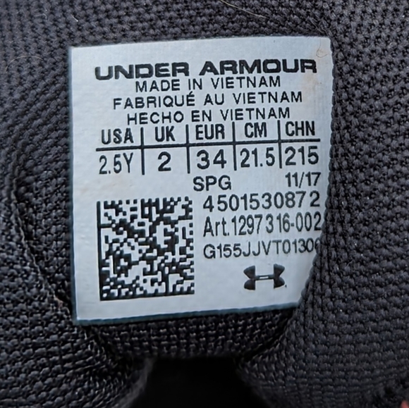 Under Armour Leadoff Low 1297316-002 Youth 2.5 Baseball And Softball Cleats - Picture 9 of 9
